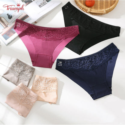 Triumph - Ingyenes Szállítás，4 Csomagos női Fehérnemű，Csipke，Selyem és Pamut，4 Szín，40-85 kg és afeletti