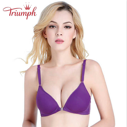 Triumph - Zestaw 3 Biustonoszy, Biustonosz na guziki z przodu, Biustonosz bez fiszbin, Seksowny, Wygodny, Bezśladowy, Push Up
