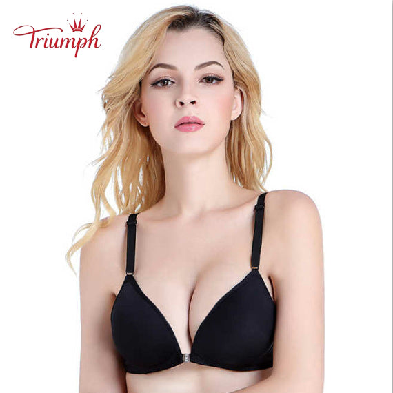 Triumph - Zestaw 3 Biustonoszy, Biustonosz na guziki z przodu, Biustonosz bez fiszbin, Seksowny, Wygodny, Bezśladowy, Push Up