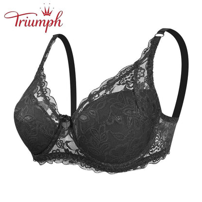 Triumph - Сутиен 3 Опаковка，Triumph Amourette 300，Нов секси сутиен с дантелен пуш ап с голям размер