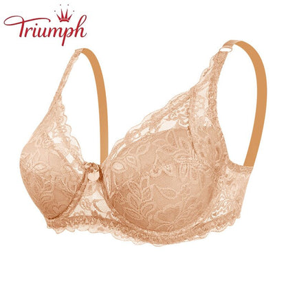 Triumph - Сутиен 3 Опаковка，Triumph Amourette 300，Нов секси сутиен с дантелен пуш ап с голям размер