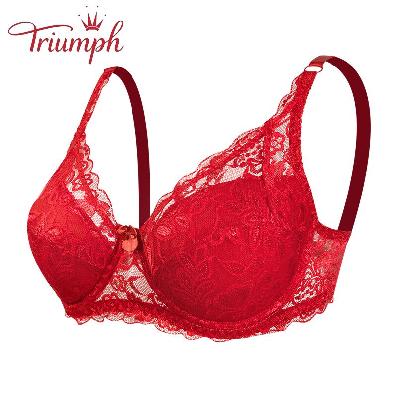 Triumph - Сутиен 3 Опаковка，Triumph Amourette 300，Нов секси сутиен с дантелен пуш ап с голям размер