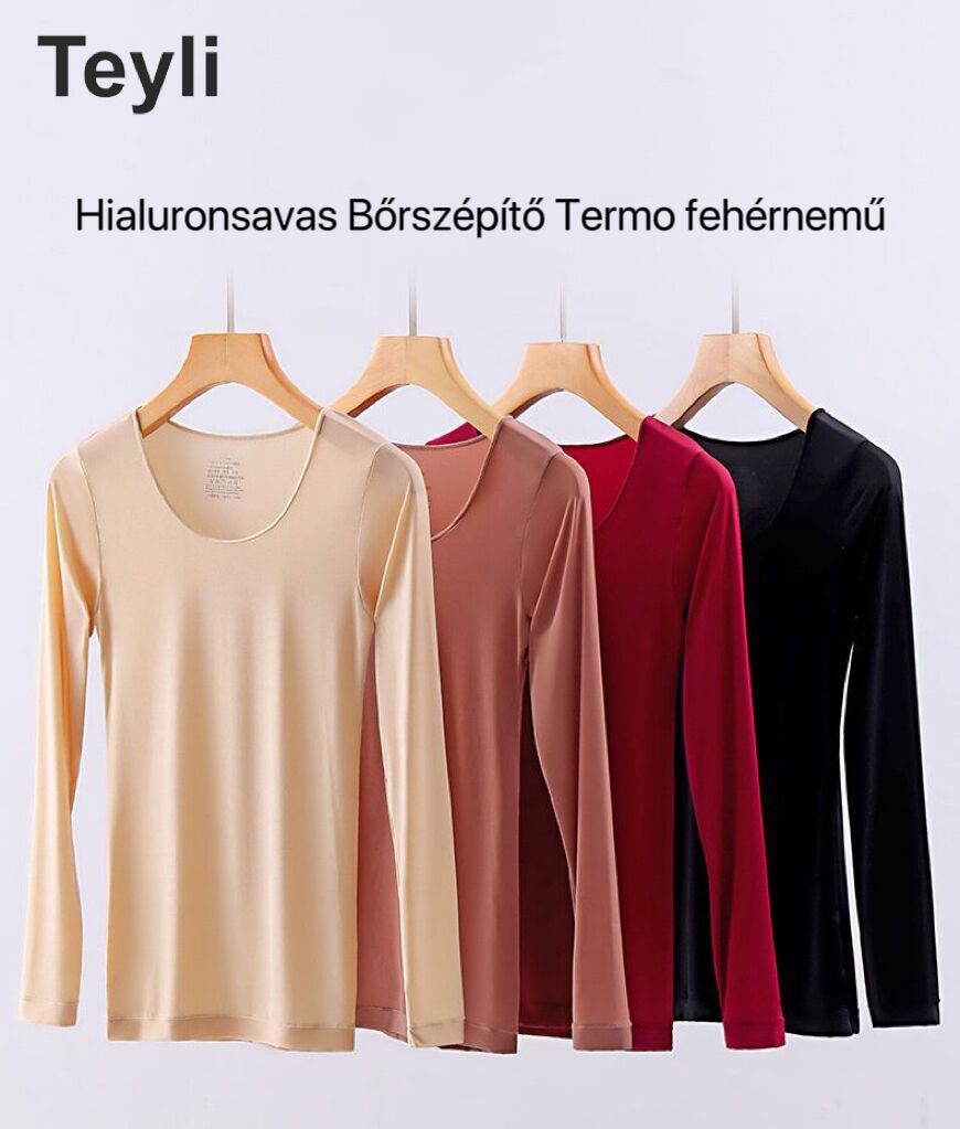 Teyli - 3-as Készlet Őszi-téli Termo Fehérnemű，Hialuronsavat Tartalmaz a Bőrszépítés érdekében，Rendkívül Elasztikus, Könnyű, Tudományos és Műszaki Termo Fehérnemű